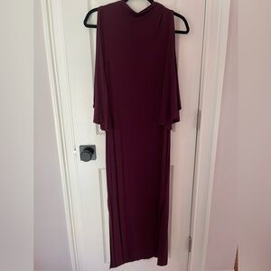 Free People Split Sleeve Burgundy Maxi Dress